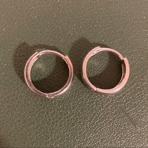 925 Sterling silver mini thick hoop earrings